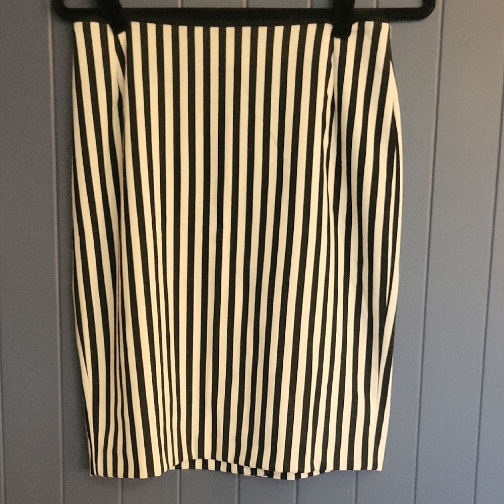 Black and White Striped Skirt